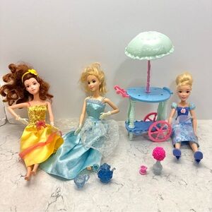 Mattel AND Hasbro Disney Princesses Cinderella Belle Royal Tea Time Partial Sets